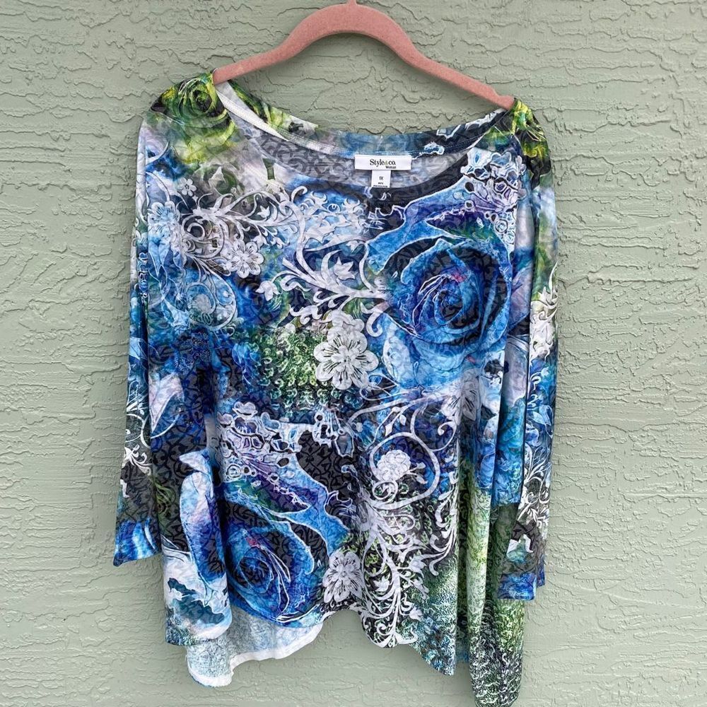 Style & Co. Sz 1X Colorful Top